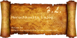 Herschkovits Lajos névjegykártya